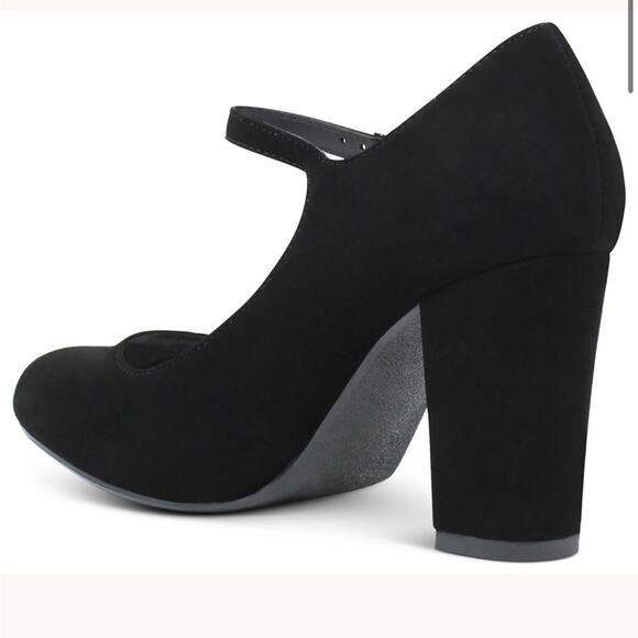 NEW Marco Women's Black Buckle Strap Mary Jane Mid-rise Chunky Heel Size 9 - Picture 5 of 6